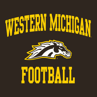 Western Michigan Arch Logo Football Hoodie - Dark Chocolate