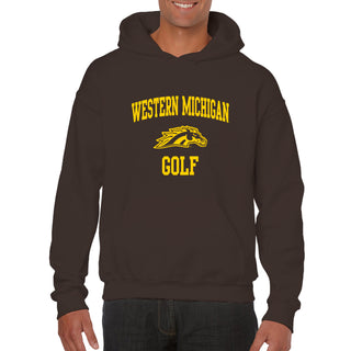 Western Michigan Arch Logo Golf Hoodie - Dark Chocolate