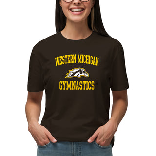 Western Michigan Arch Logo Gymnastics T-Shirt - Dark Chocolate