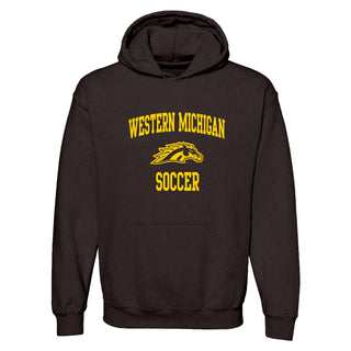 Western Michigan Arch Logo Soccer Hoodie - Dark Chocolate