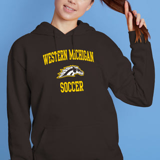 Western Michigan Arch Logo Soccer Hoodie - Dark Chocolate