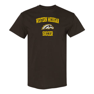 Western Michigan Arch Logo Soccer T-Shirt - Dark Chocolate