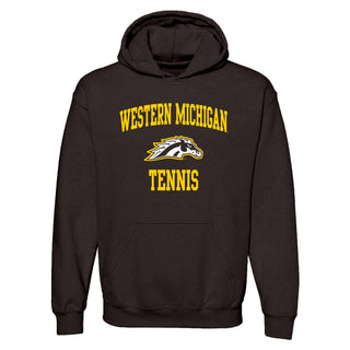 Western Michigan Arch Logo Tennis Hoodie - Dark Chocolate