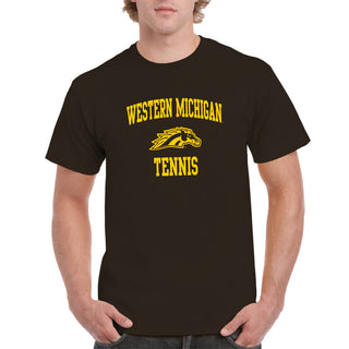 Western Michigan Arch Logo Tennis T-Shirt - Dark Chocolate