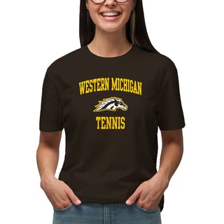 Western Michigan Arch Logo Tennis T-Shirt - Dark Chocolate