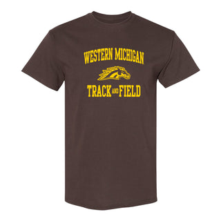 Western Michigan Arch Logo Track & Field T-Shirt - Dark Chocolate