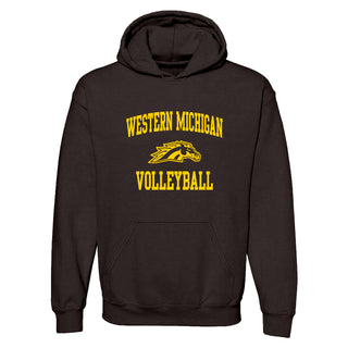 Western Michigan Arch Logo Volleyball Hoodie - Dark Chocolate