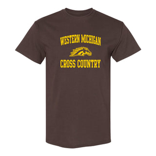 Western Michigan Arch Logo Cross Country T-Shirt - Dark Chocolate