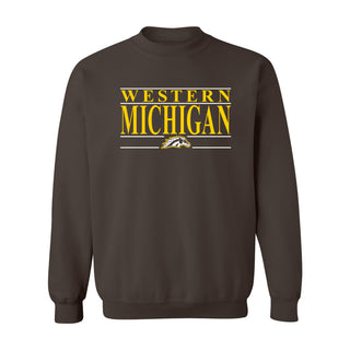 Western Michigan Headline Crewneck - Dark Chocolate