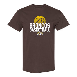 Western Michigan Basketball Flux T Shirt - Dark Chocolate