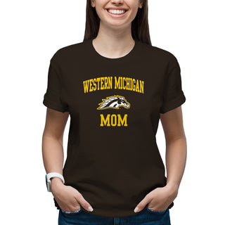 Western Michigan Arch Logo Mom T-Shirt - Dark Chocolate