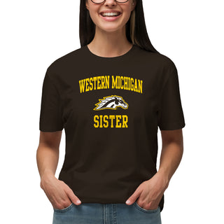 Western Michigan Arch Logo Sister T-Shirt - Dark Chocolate