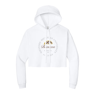 Western Michigan Roundabout Women’s Cropped Fleece Hoodie - White