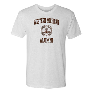 Western Michigan Arch Seal Alumni Triblend T-Shirt - Heather White