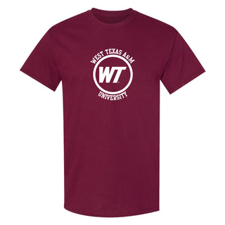 West Texas A&M Buffaloes Distressed Circle Logo T-Shirt - Maroon