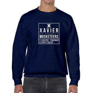 Xavier Box Label Crewneck - Navy