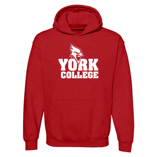 York College Cardinals Basic Block Heavy Blend Hoodie - Red