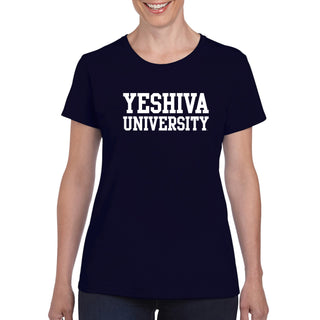 Yeshiva University Basic Block Womens T-Shirt - Navy
