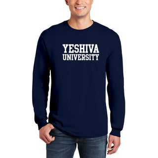 Yeshiva University Basic Block Long Sleeve - Navy