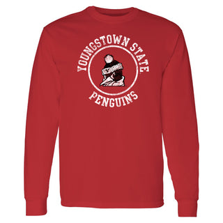 Youngstown Penguins Distressed Circle Logo Long Sleeve - Red