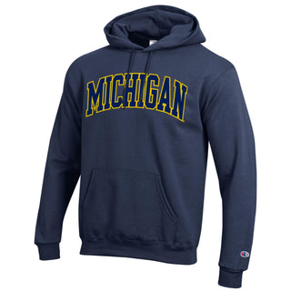 Champion Michigan Tackle Twill Powerblend Hoodie - Navy