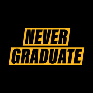 Never Graduate NLA T-Shirt - Black w/ Yellow Print