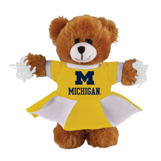 Spirit Products Michigan Cheerleader Plush - Mocha Bear