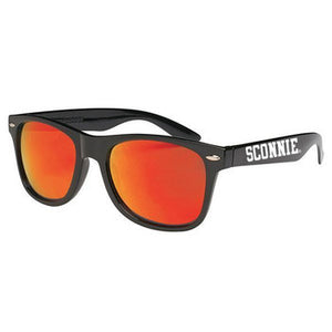 Sconnie Mirrored Sunglasses - Black Frame Red Lenses