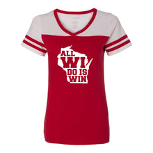 Load image into Gallery viewer, WI Love Womens Powder Puff Jersey Tee - Red