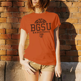 Bowling Green State University Falcons Basketball Hype Basic Cotton Short Sleeve T Shirt - Orange