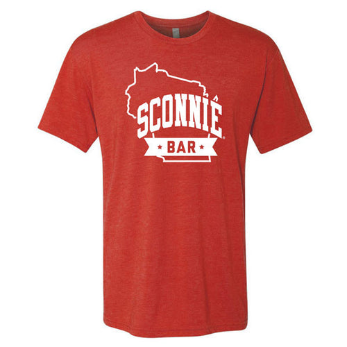 SCONNIE BAR State Logo Tri-Blend T-shirt - Vintage Red