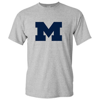 Primary Logo University of Michigan Basic Cotton Short Sleeve T Shirt - Sport Grey
