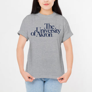 University of Akron Institutional Logo T-Shirt - Sport Grey