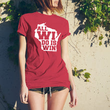 Load image into Gallery viewer, All WI Do Is Win Poly-Cotton T-shirt - Heather Red