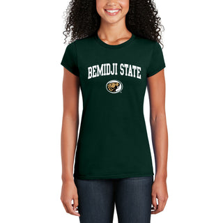 Bemidji State Beavers Arch Logo Women's T Shirt - Forest