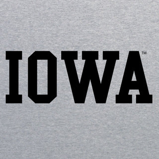 University of Iowa Hawkeyes Basic Block Youth Short Sleeves T Shirt - Sport Grey