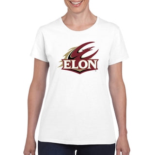 Elon University Phoenix Primary Logo Women's T Shirt - White