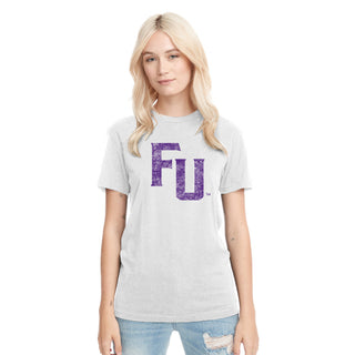 Furman University FU Distressed Triblend T-Shirt - Heather White