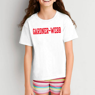 Gardner-Webb University Bulldogs Basic Block Cotton Short Sleeve Youth T Shirt - White