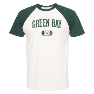 Green Bay 920 Distressed Arch SS Raglan T-Shirt - Natural/Forest