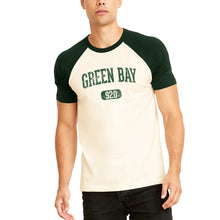Load image into Gallery viewer, Green Bay 920 Distressed Arch SS Raglan T-Shirt - Natural/Forest