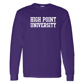 High Point University Panthers Basic Block Long Sleeve T Shirt - Purple