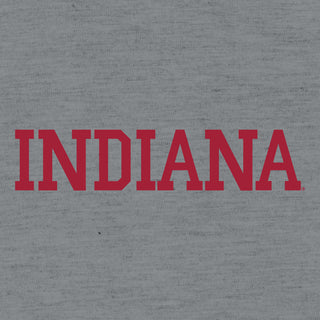Indiana University Hoosiers Basic Block Canvas Triblend Short Sleeve T Shirt - Athletic Grey Triblend
