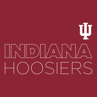 Indiana University Hoosiers Modern Outline Crewneck Sweatshirt - Cardinal