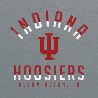 Indiana University Hoosiers Division Arch Canvas Triblend Short Sleeve T Shirt - Athletic Grey