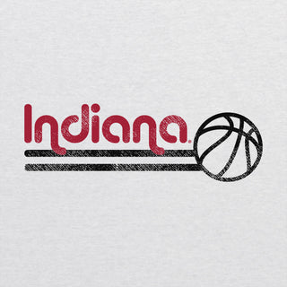 Indiana University Hoosiers Basketball Bubble Raglan T Shirt - Heather White/Black
