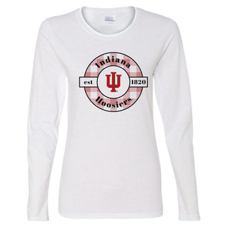 Indiana Plaid Circle Women's Long Sleeve - White