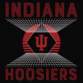 Indiana Hoosiers Vaporwave Grid Triblend T Shirt - Solid Black