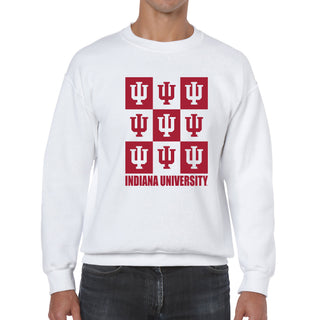 Indiana Hoosiers Checkerbox Crewneck Sweatshirt - White