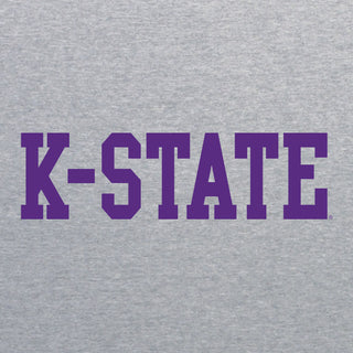 Kansas State University Wildcats Basic Block Cotton T-Shirt - Sport Grey